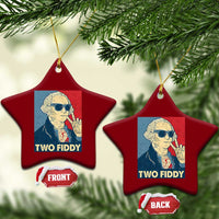 Two Fiddy George Washington 250th Anniversary Ceramic Ornament Funny 4th of July