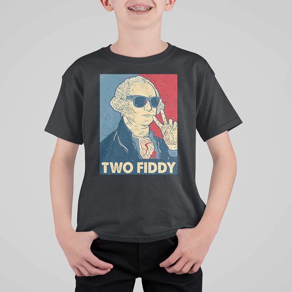 Two Fiddy George Washington 250th Anniversary T Shirt For Kid Funny 4th of July