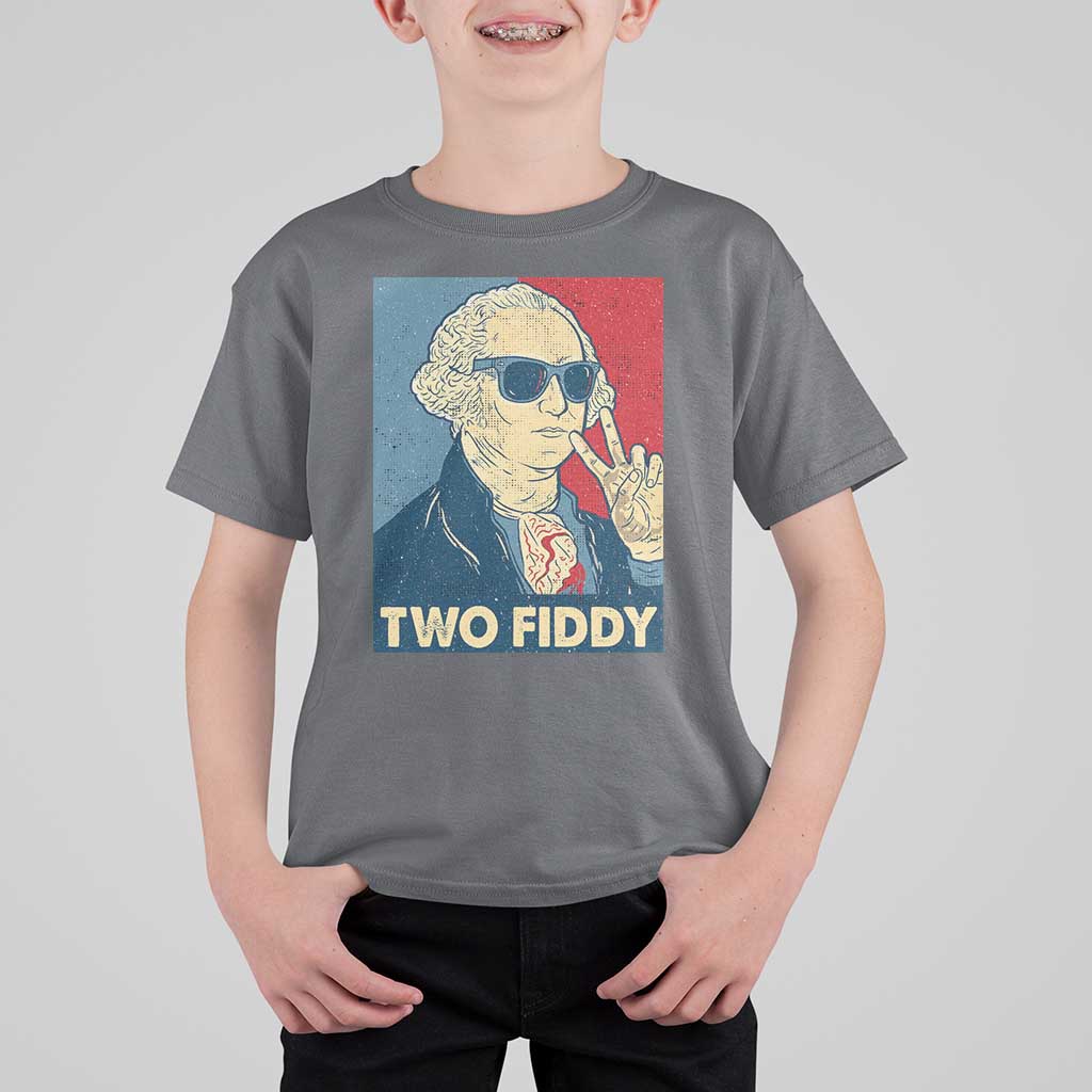 Two Fiddy George Washington 250th Anniversary T Shirt For Kid Funny 4th of July