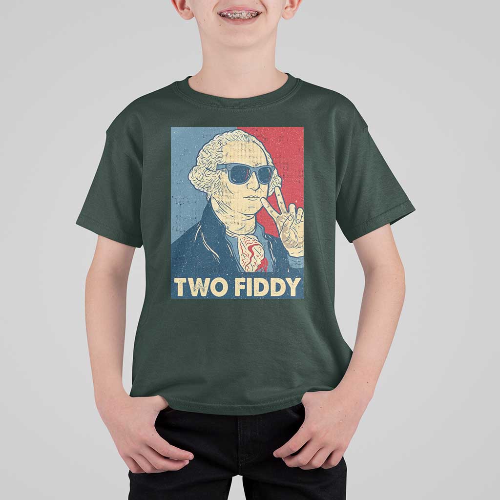 Two Fiddy George Washington 250th Anniversary T Shirt For Kid Funny 4th of July
