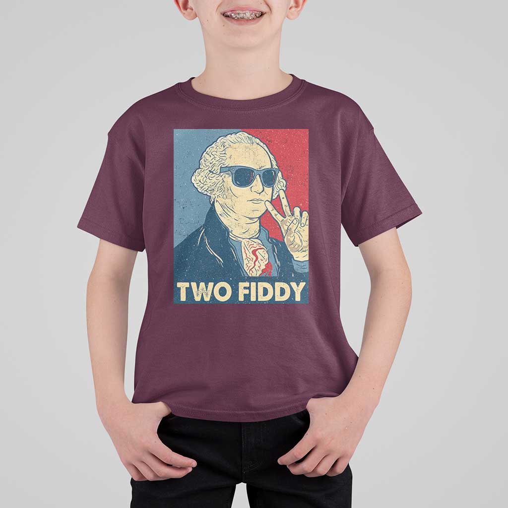 Two Fiddy George Washington 250th Anniversary T Shirt For Kid Funny 4th of July