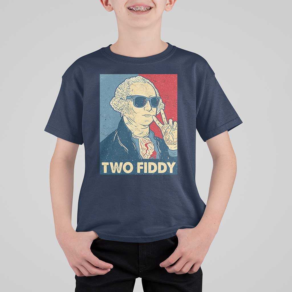 Two Fiddy George Washington 250th Anniversary T Shirt For Kid Funny 4th of July