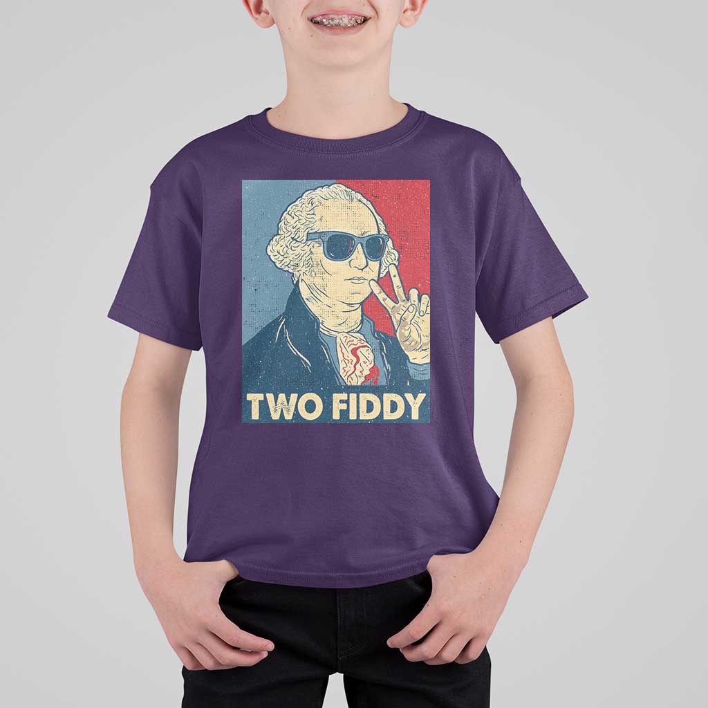 Two Fiddy George Washington 250th Anniversary T Shirt For Kid Funny 4th of July