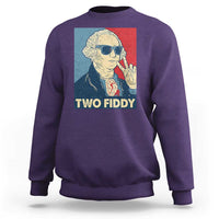 Two Fiddy George Washington 250th Anniversary Sweatshirt Funny 4th of July