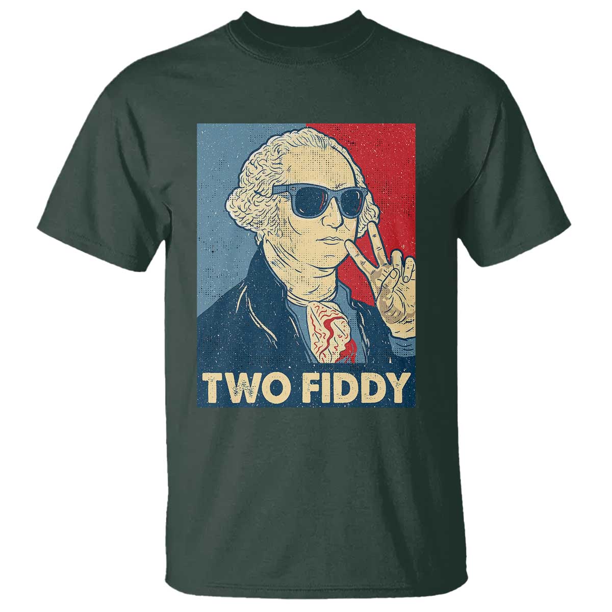 Two Fiddy George Washington 250th Anniversary T Shirt Funny 4th of July