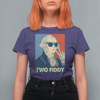 Two Fiddy George Washington 250th Anniversary T Shirt For Women Funny 4th of July