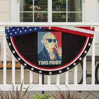 Two Fiddy George Washington 250th Anniversary Patriotic Fan Flag Funny 4th of July