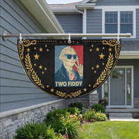 Two Fiddy George Washington 250th Anniversary Patriotic Fan Flag Funny 4th of July
