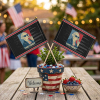 Two Fiddy George Washington 250th Anniversary Patriotic Handheld Flag Funny 4th of July
