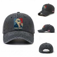 Two Fiddy George Washington 250th Anniversary Washed Cotton Baseball Cap Funny 4th of July