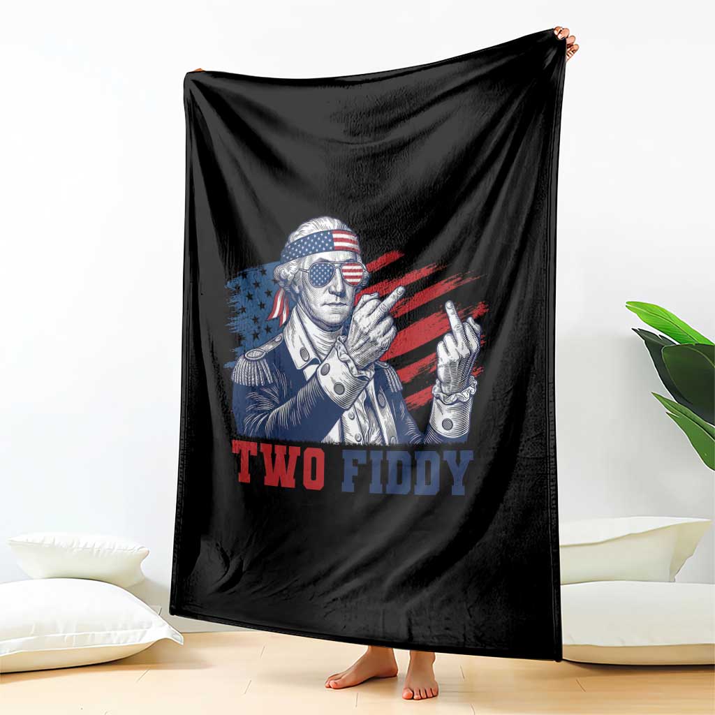 Two Fiddy 250th Anniversary Throw Blanket Funny George Washington 4th of July
