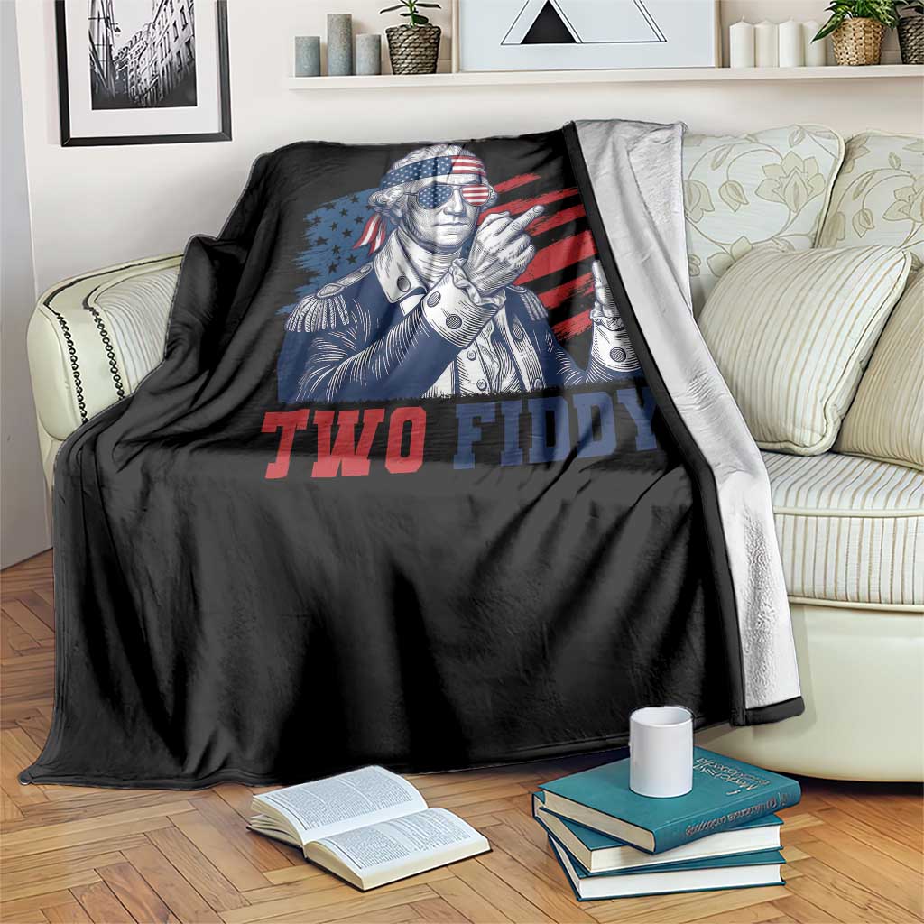 Two Fiddy 250th Anniversary Throw Blanket Funny George Washington 4th of July