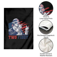 Two Fiddy 250th Anniversary Garden Flag Funny George Washington 4th of July