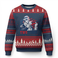 Two Fiddy 250th Anniversary Ugly Christmas Sweater Funny George Washington 4th of July