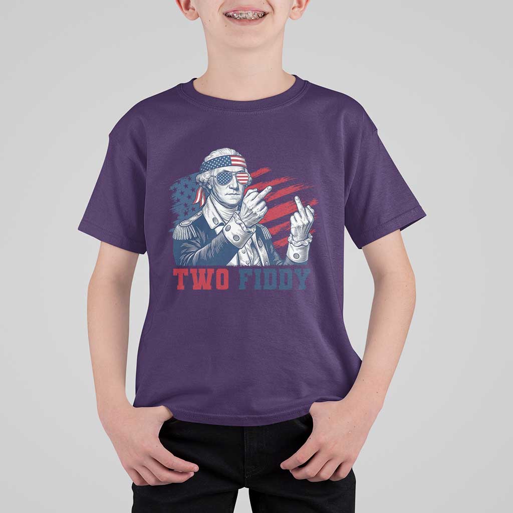 Two Fiddy 250th Anniversary T Shirt For Kid Funny George Washington 4th of July