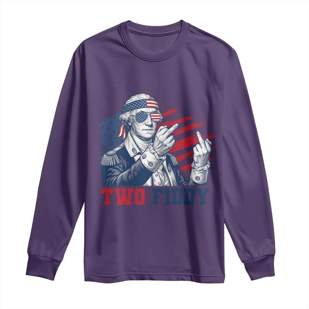Two Fiddy 250th Anniversary Long Sleeve Shirt Funny George Washington 4th of July