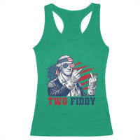 Two Fiddy 250th Anniversary Racerback Tank Top Funny George Washington 4th of July