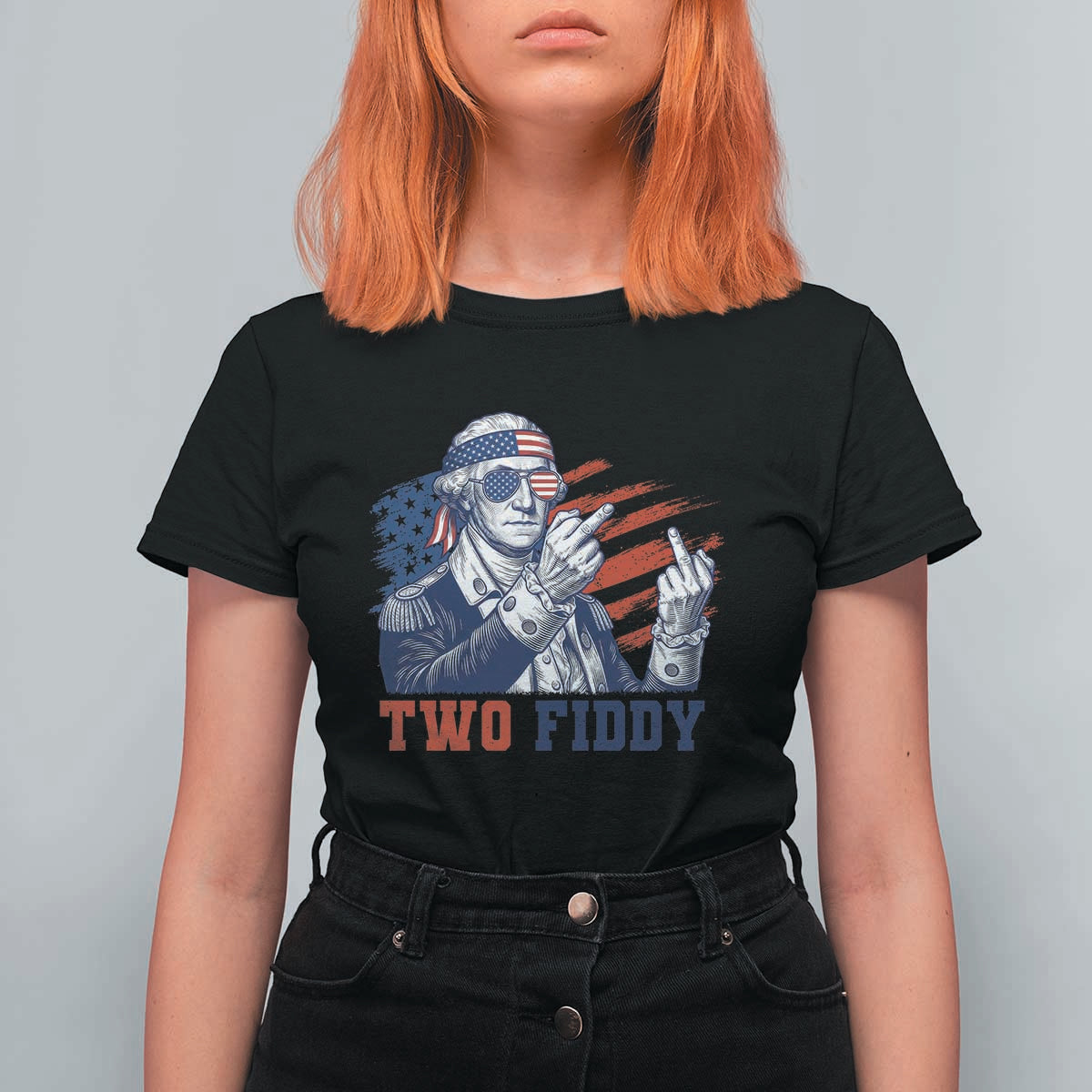 Two Fiddy 250th Anniversary T Shirt For Women Funny George Washington 4th of July