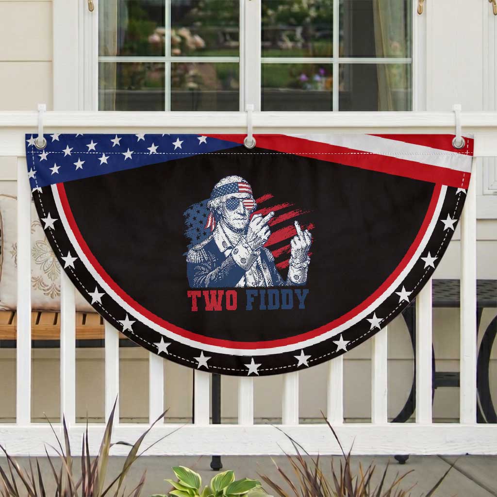 Two Fiddy 250th Anniversary Patriotic Fan Flag Funny George Washington 4th of July