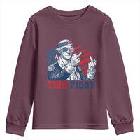 Two Fiddy 250th Anniversary Youth Sweatshirt Funny George Washington 4th of July