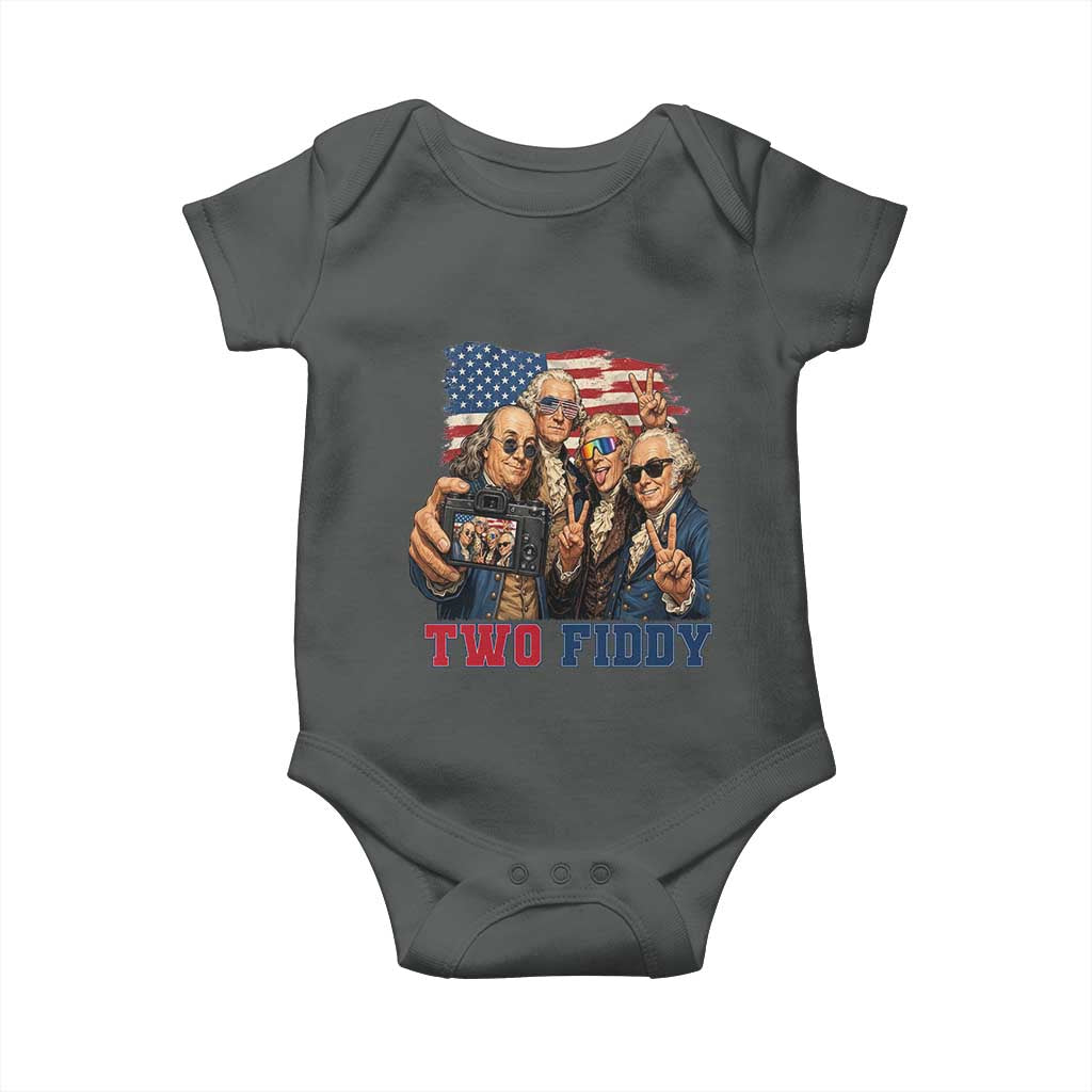 Two Fiddy 250th Anniversary Baby Onesie Funny Founding Father 4th of July