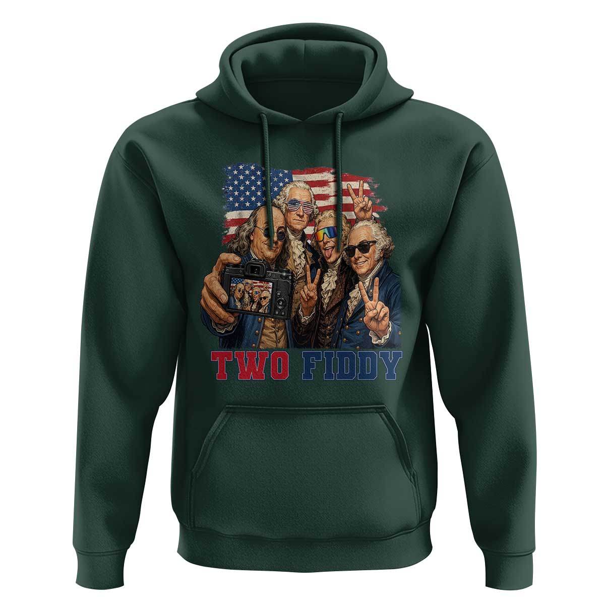 Two Fiddy 250th Anniversary Hoodie Funny Founding Father 4th of July