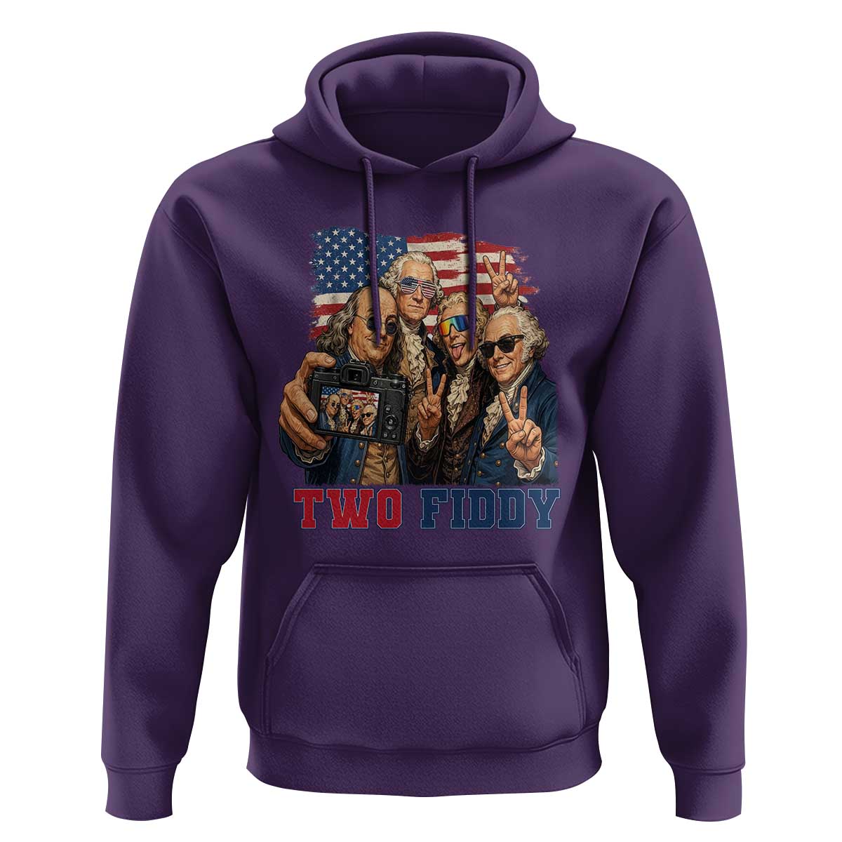 Two Fiddy 250th Anniversary Hoodie Funny Founding Father 4th of July