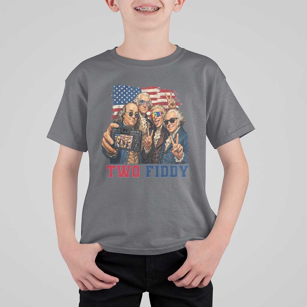 Two Fiddy 250th Anniversary T Shirt For Kid Funny Founding Father 4th of July