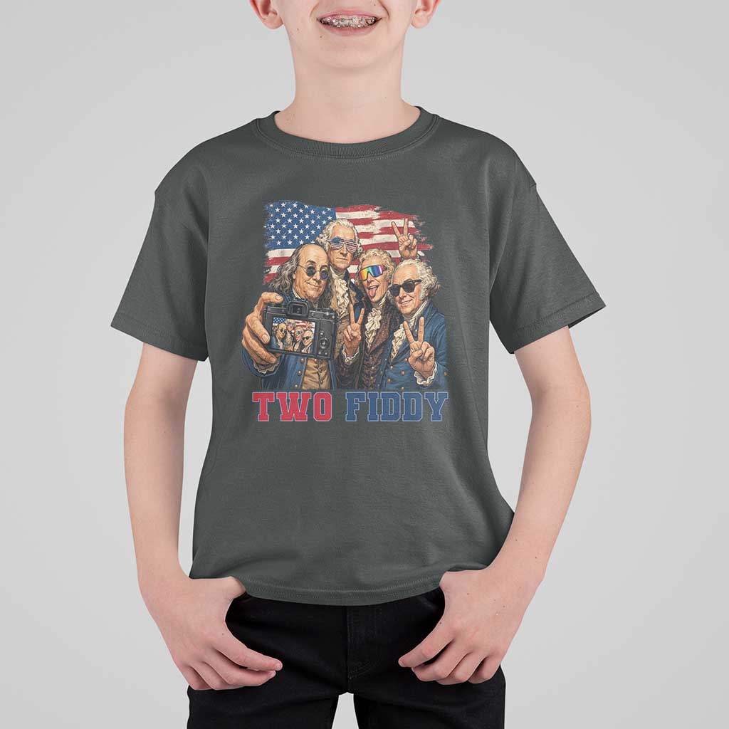 Two Fiddy 250th Anniversary T Shirt For Kid Funny Founding Father 4th of July