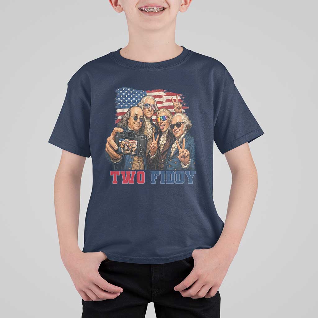 Two Fiddy 250th Anniversary T Shirt For Kid Funny Founding Father 4th of July