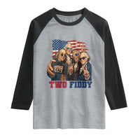 Two Fiddy 250th Anniversary Raglan Shirt Funny Founding Father 4th of July