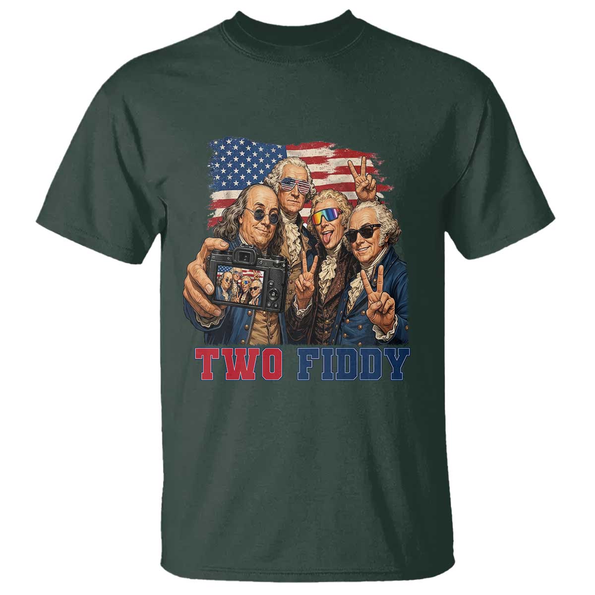 Two Fiddy 250th Anniversary T Shirt Funny Founding Father 4th of July