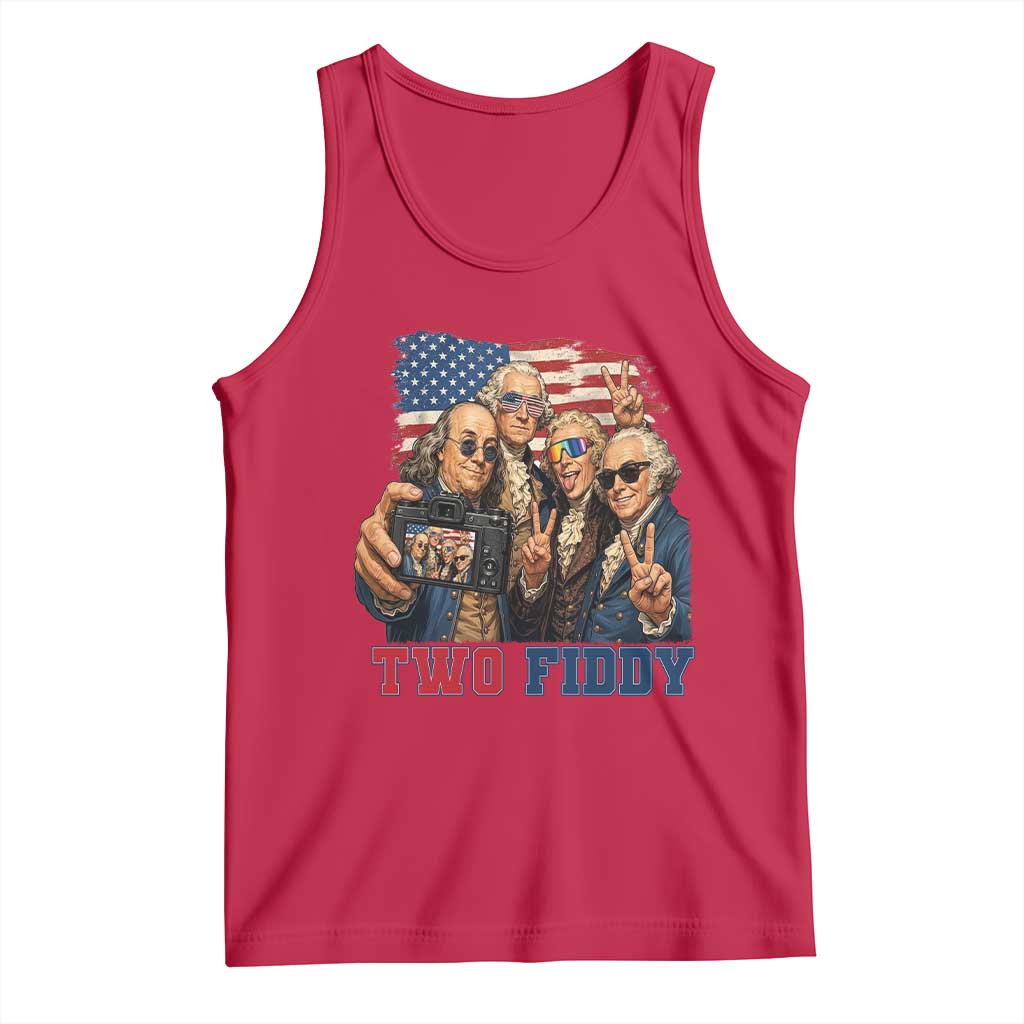 Two Fiddy 250th Anniversary Tank Top Funny Founding Father 4th of July