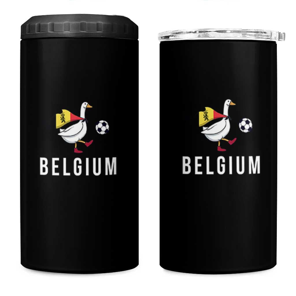 Belgium Football 4 in 1 Can Cooler Tumbler Silly Goose Soccer Fan Support