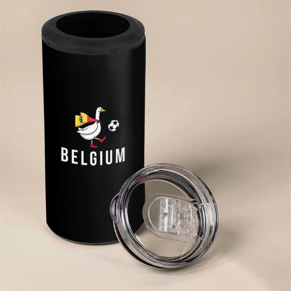 Belgium Football 4 in 1 Can Cooler Tumbler Silly Goose Soccer Fan Support