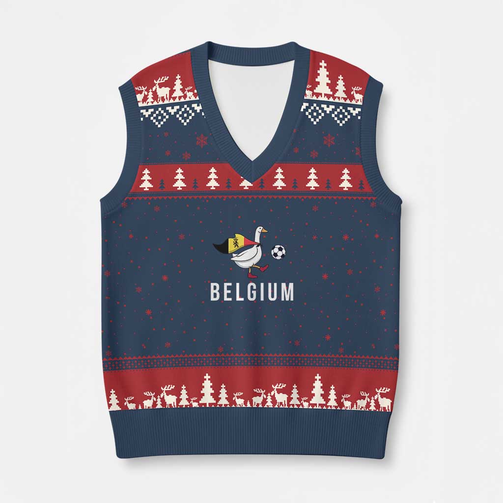 Belgium Football V-Neck Knit Sweater Vest Silly Goose Soccer Fan Support