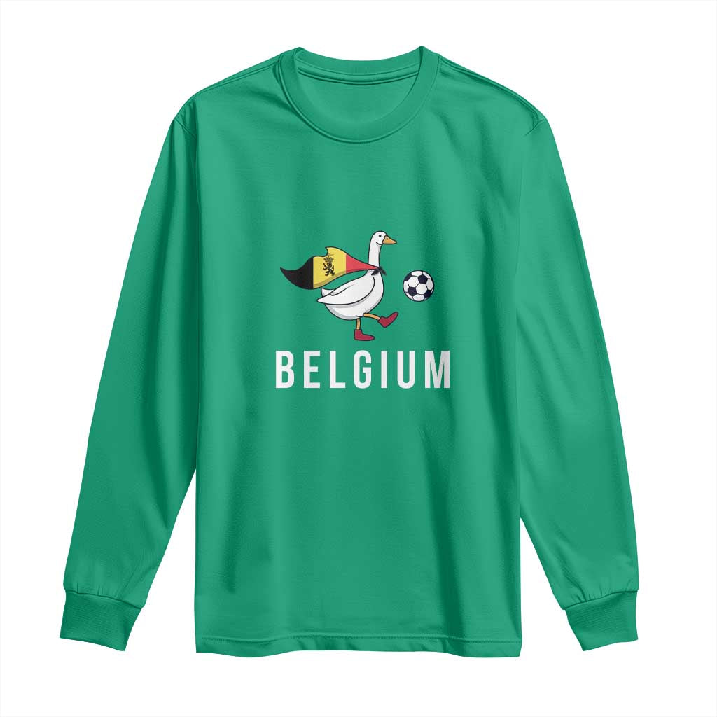 Belgium Football Long Sleeve Shirt Silly Goose Soccer Fan Support