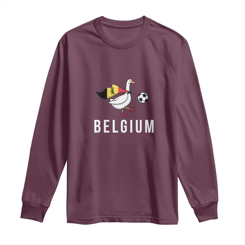Belgium Football Long Sleeve Shirt Silly Goose Soccer Fan Support