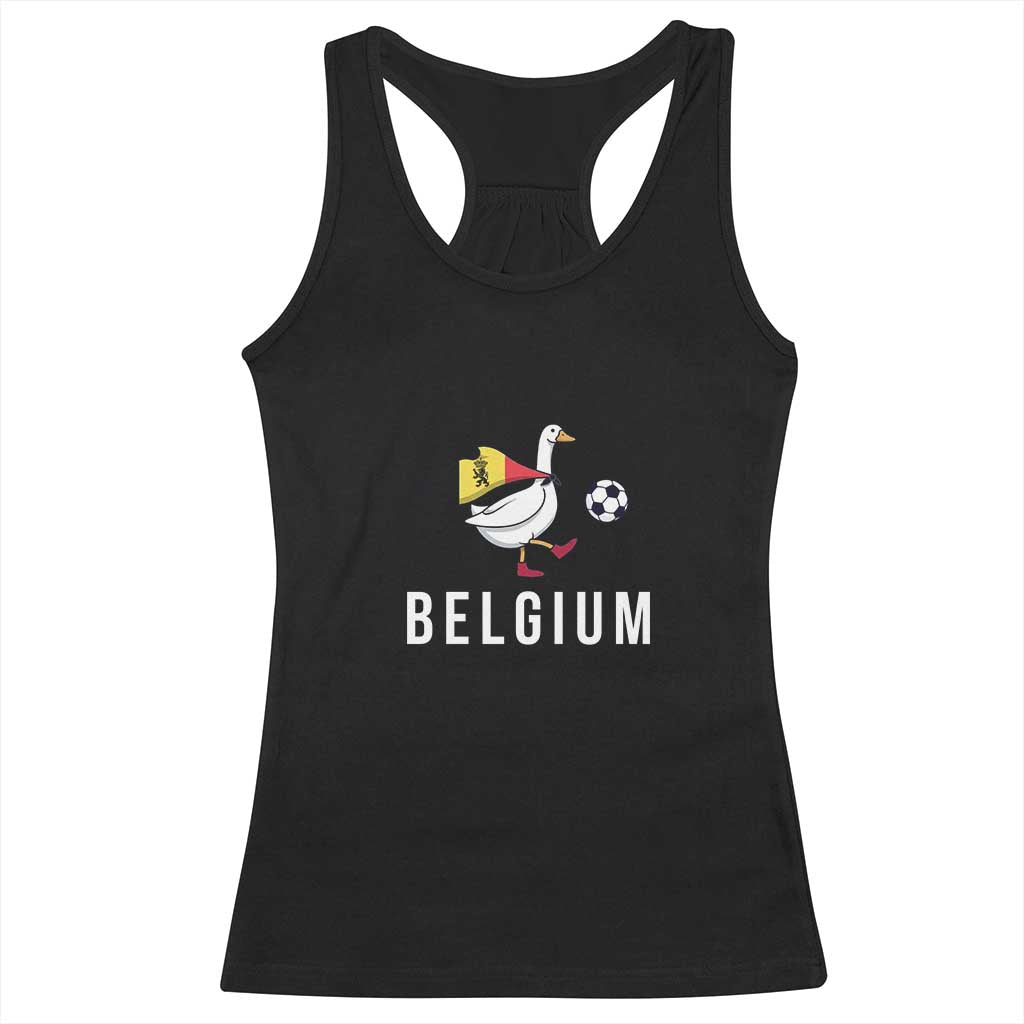 Belgium Football Racerback Tank Top Silly Goose Soccer Fan Support