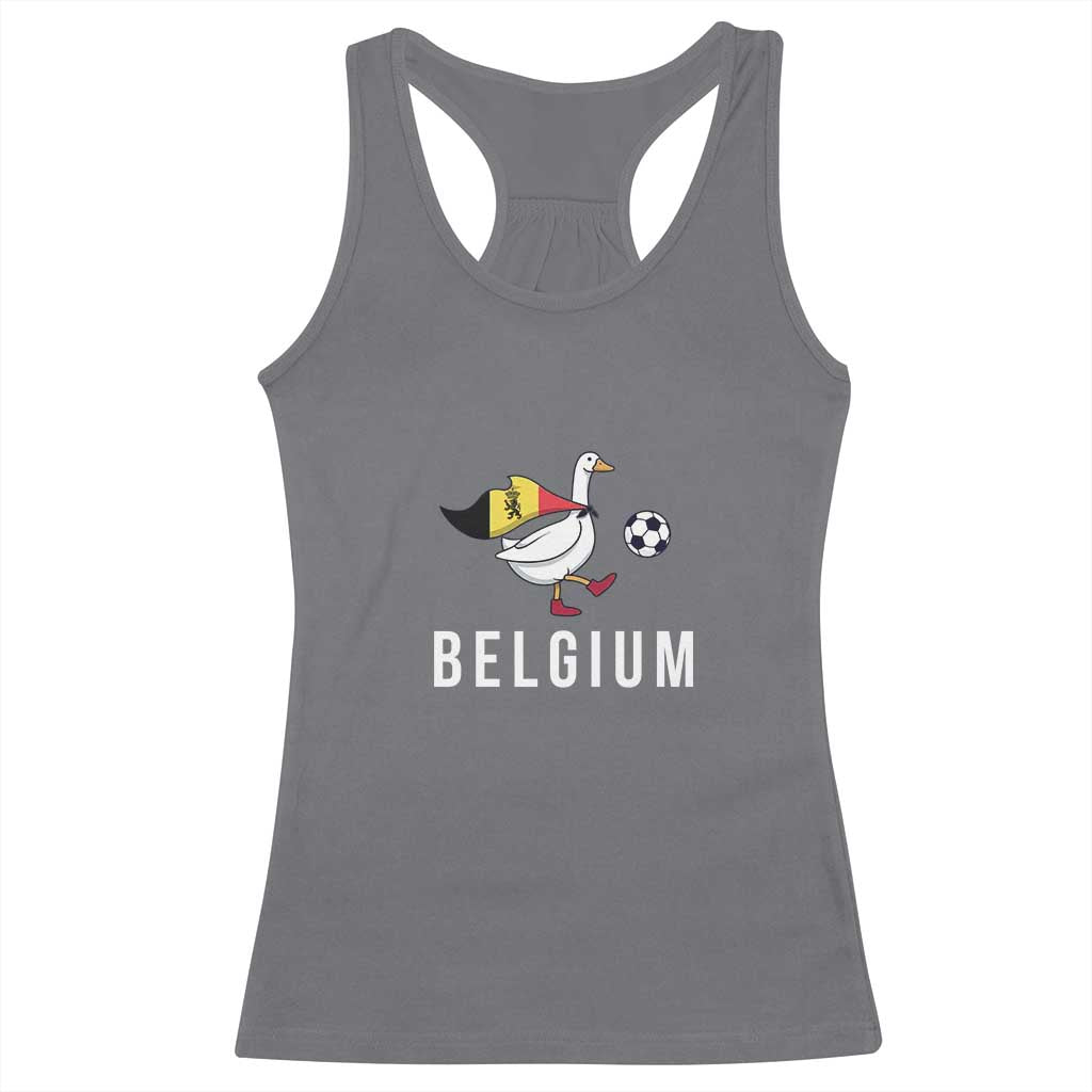 Belgium Football Racerback Tank Top Silly Goose Soccer Fan Support