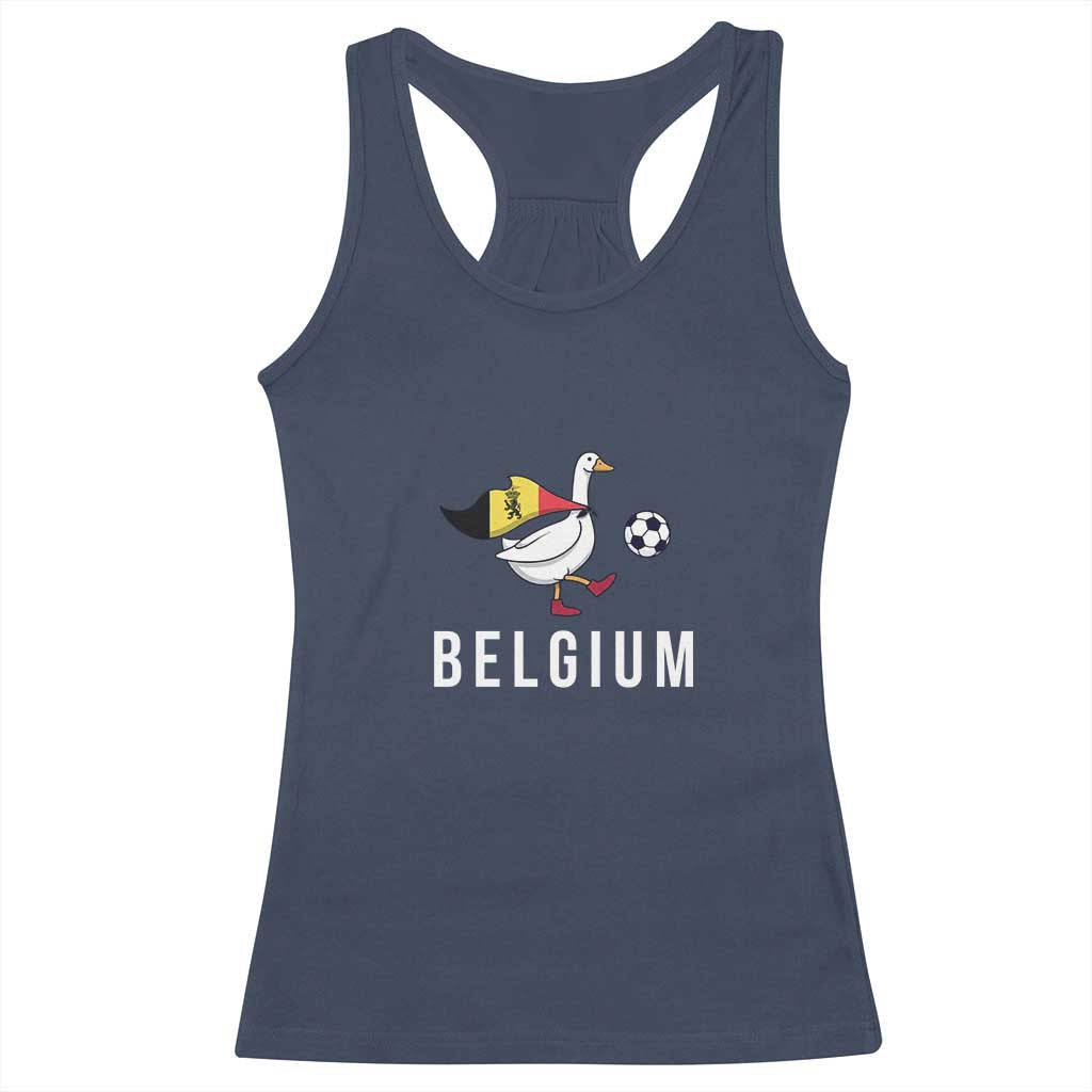 Belgium Football Racerback Tank Top Silly Goose Soccer Fan Support