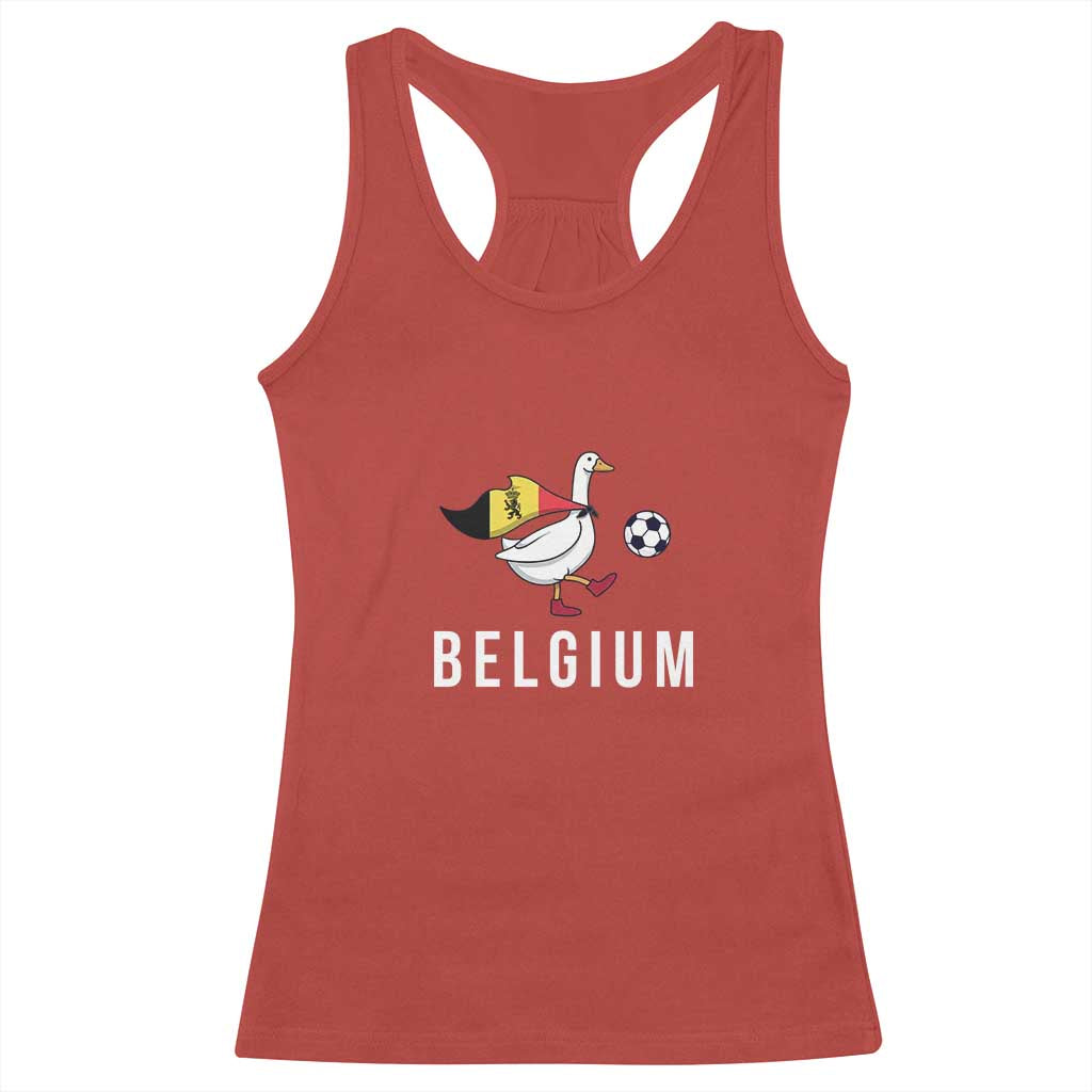 Belgium Football Racerback Tank Top Silly Goose Soccer Fan Support