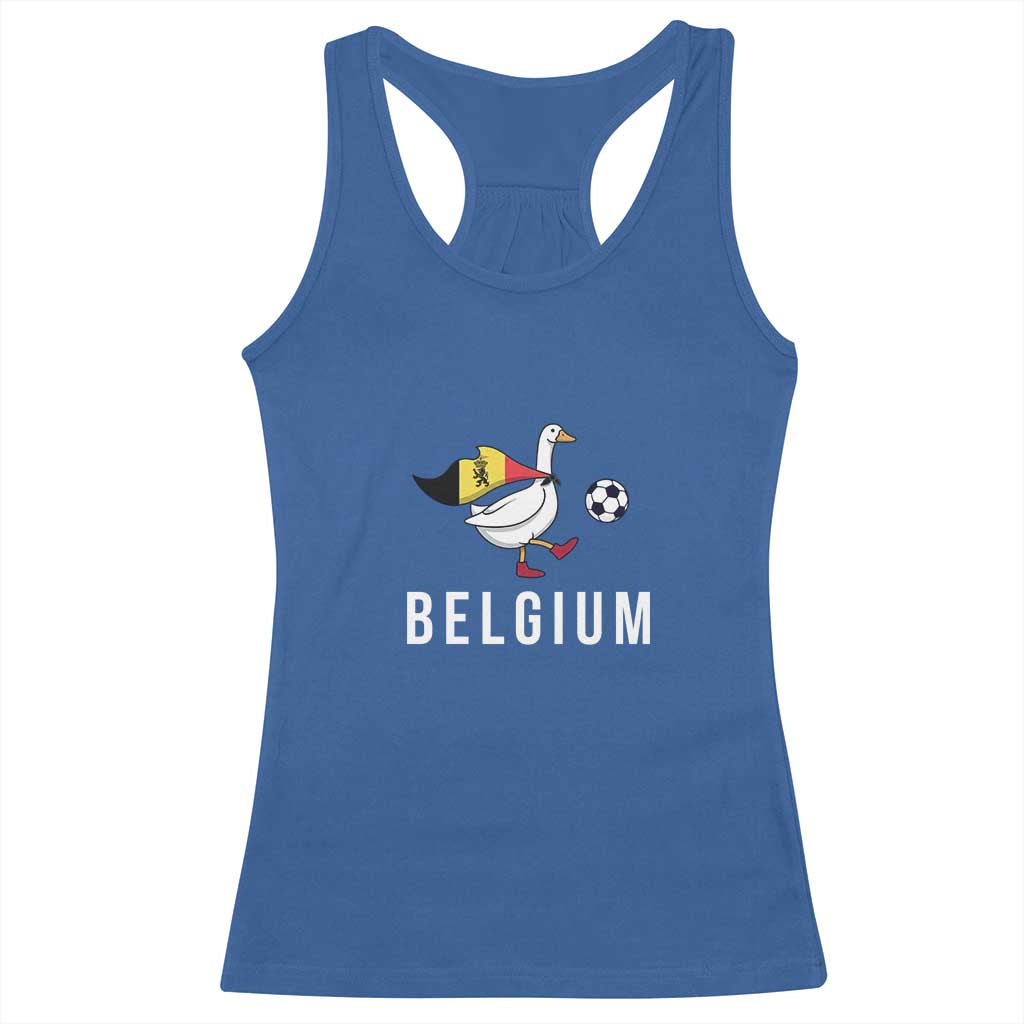 Belgium Football Racerback Tank Top Silly Goose Soccer Fan Support