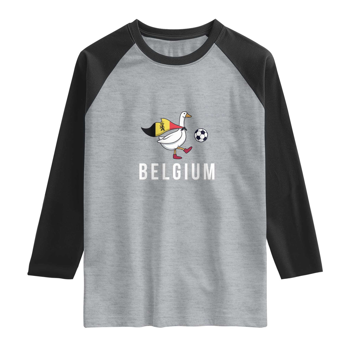 Belgium Football Raglan Shirt Silly Goose Soccer Fan Support