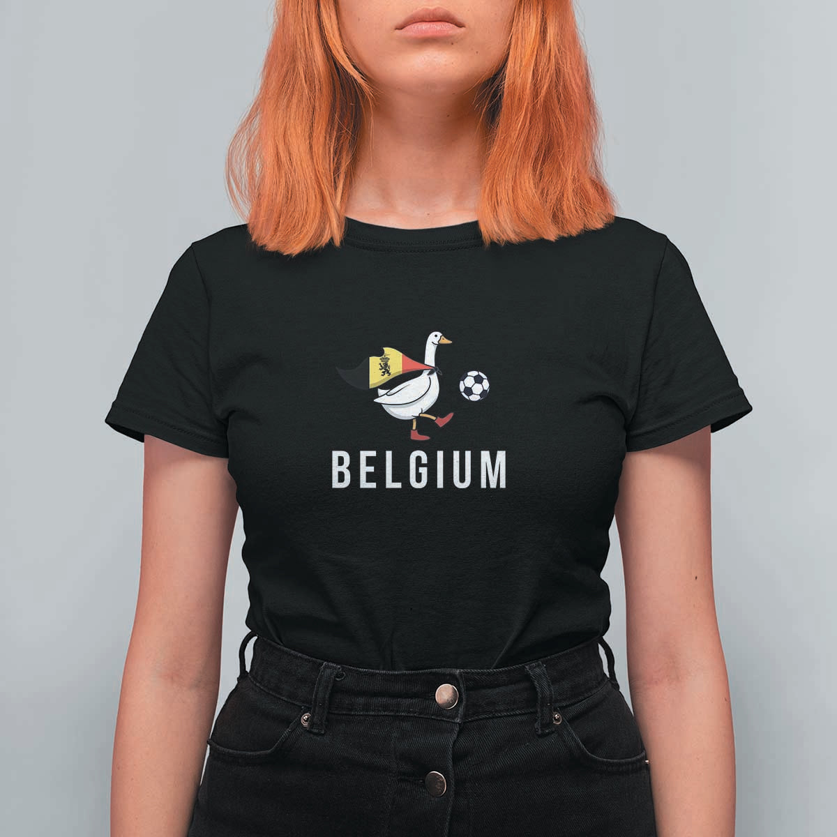 Belgium Football T Shirt For Women Silly Goose Soccer Fan Support