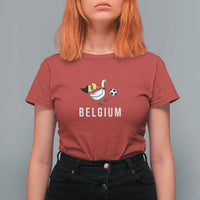 Belgium Football T Shirt For Women Silly Goose Soccer Fan Support