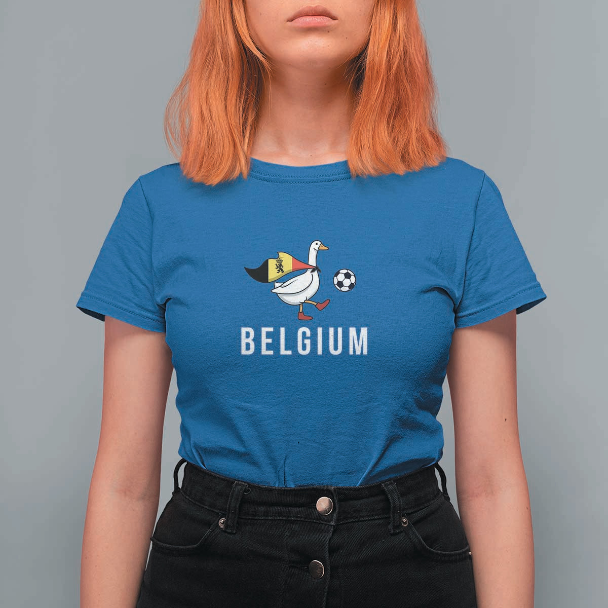 Belgium Football T Shirt For Women Silly Goose Soccer Fan Support