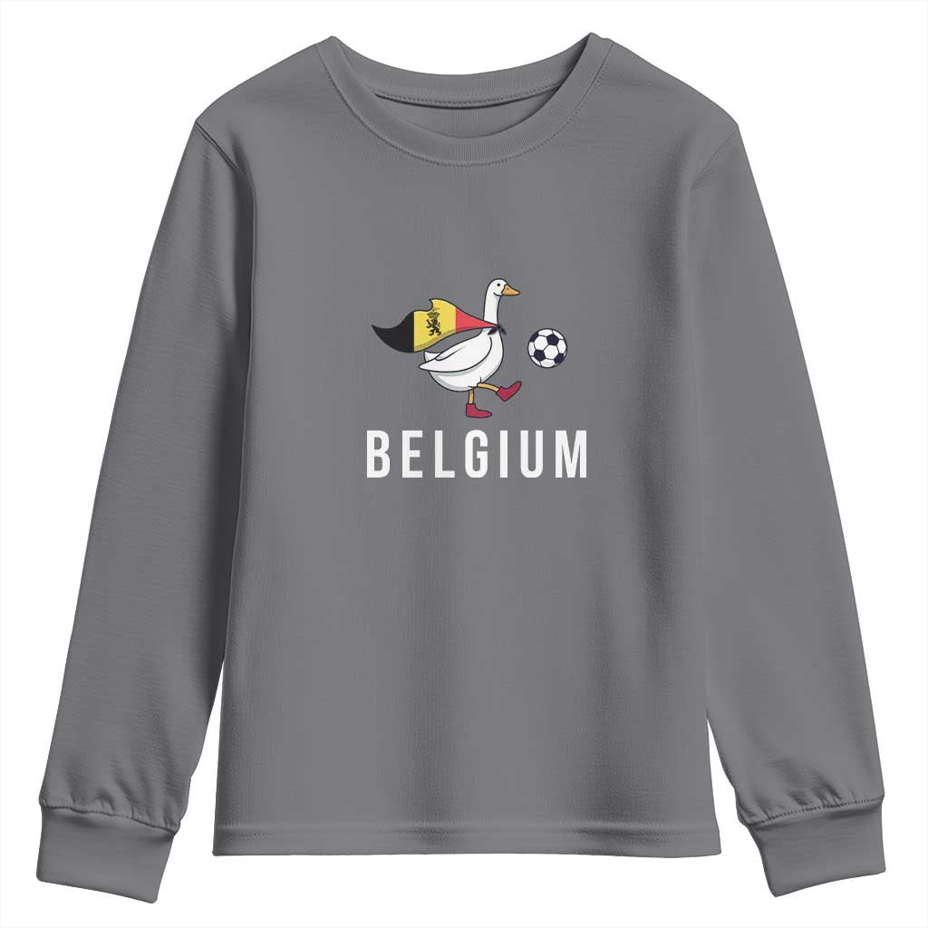 Belgium Football Youth Sweatshirt Silly Goose Soccer Fan Support
