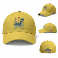 Leave Me A Loon Vintage Lake Bird Baseball Cap Funny Loon Pun Nature Bird Lovers