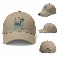 Leave Me A Loon Vintage Lake Bird Baseball Cap Funny Loon Pun Nature Bird Lovers